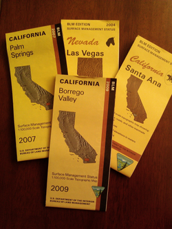 California BLM Surface Management Status Topographic Maps