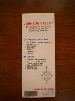 Johnson Valley Backcountry Trail Map