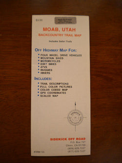 Moab, Utah Backcountry Trail Map
